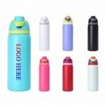 Full Color 32Oz Insulated Stainless Steel Water Bottle with Straw