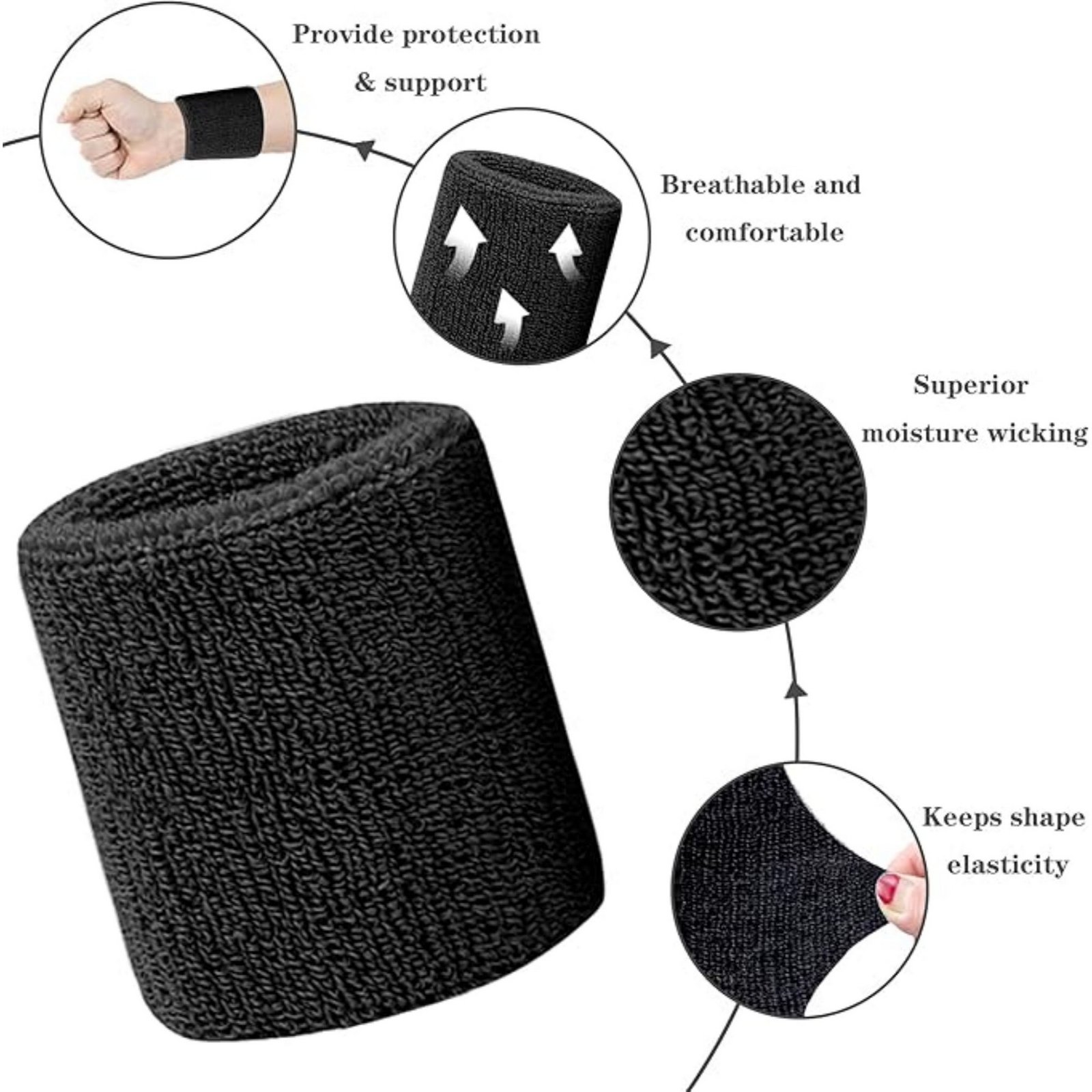 Tennis Wrist Sweatbands Sports Wristbands - Image 2