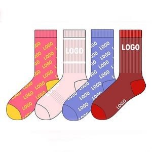 Full Custom Knit Cotton Crew Jacquard Socks