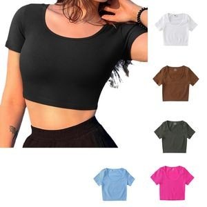 Women Solid Color T-shirt Outfits
