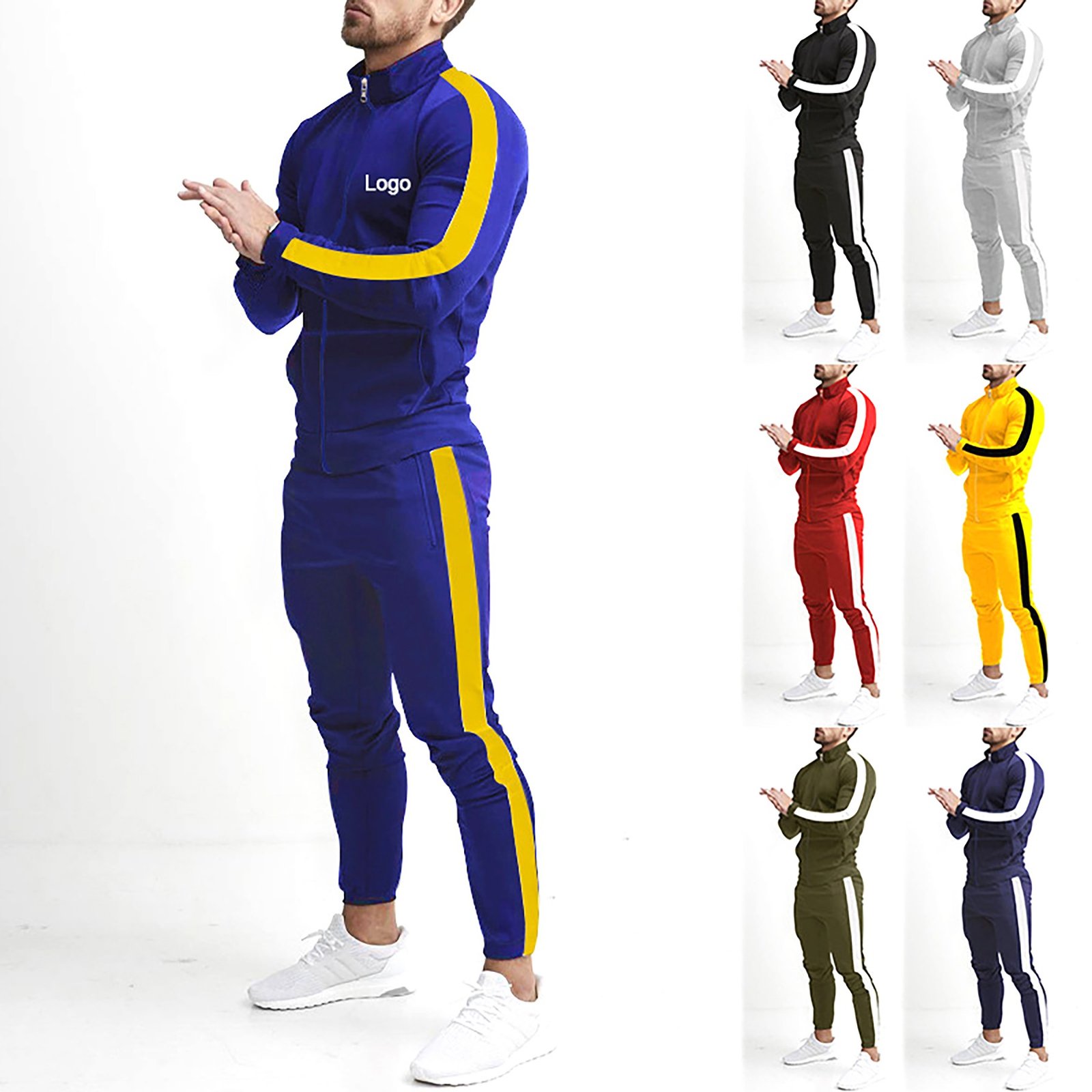 Men's Casual Long Sleeve Sports Suit Two Piece Set