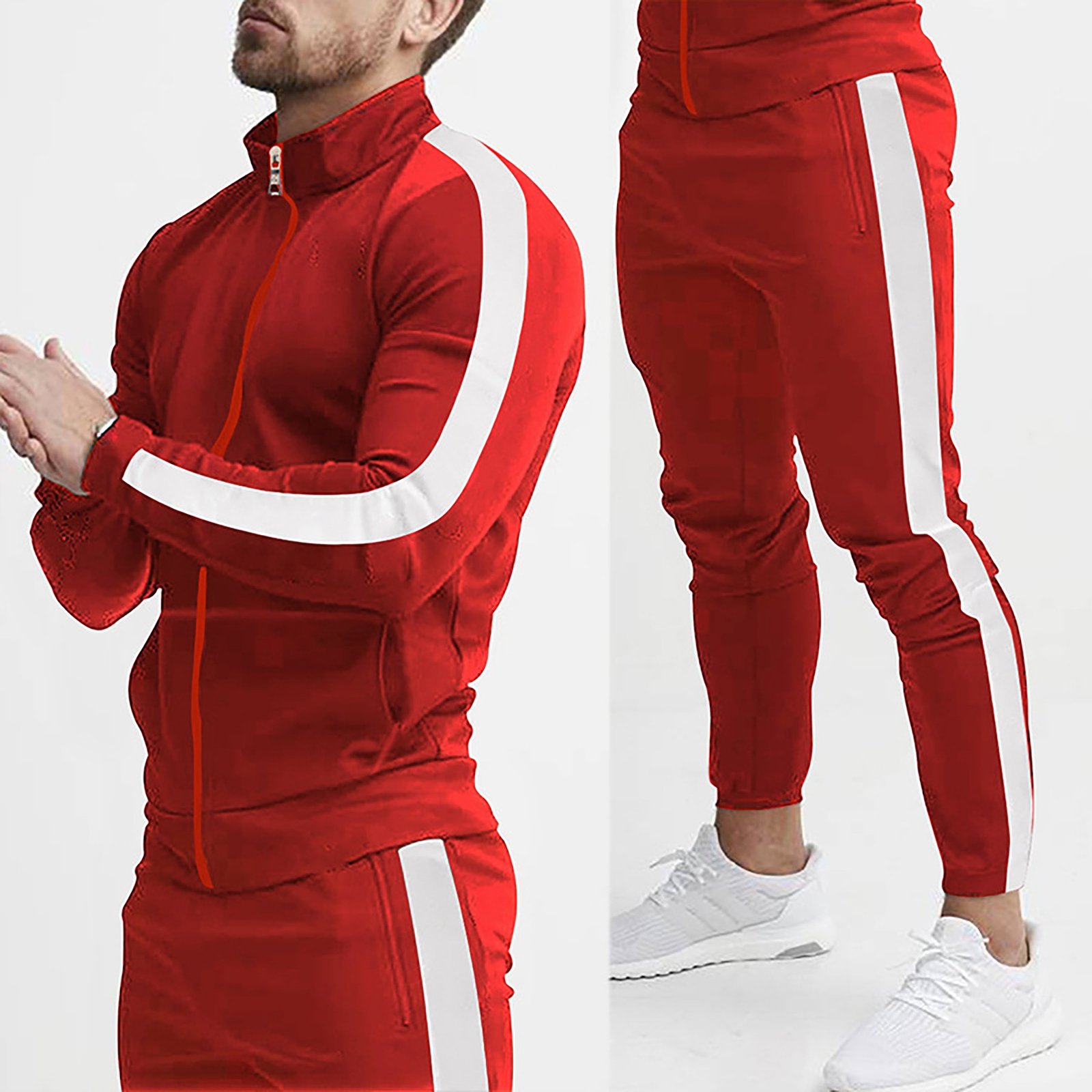 Men's Casual Long Sleeve Sports Suit Two Piece Set - Image 7