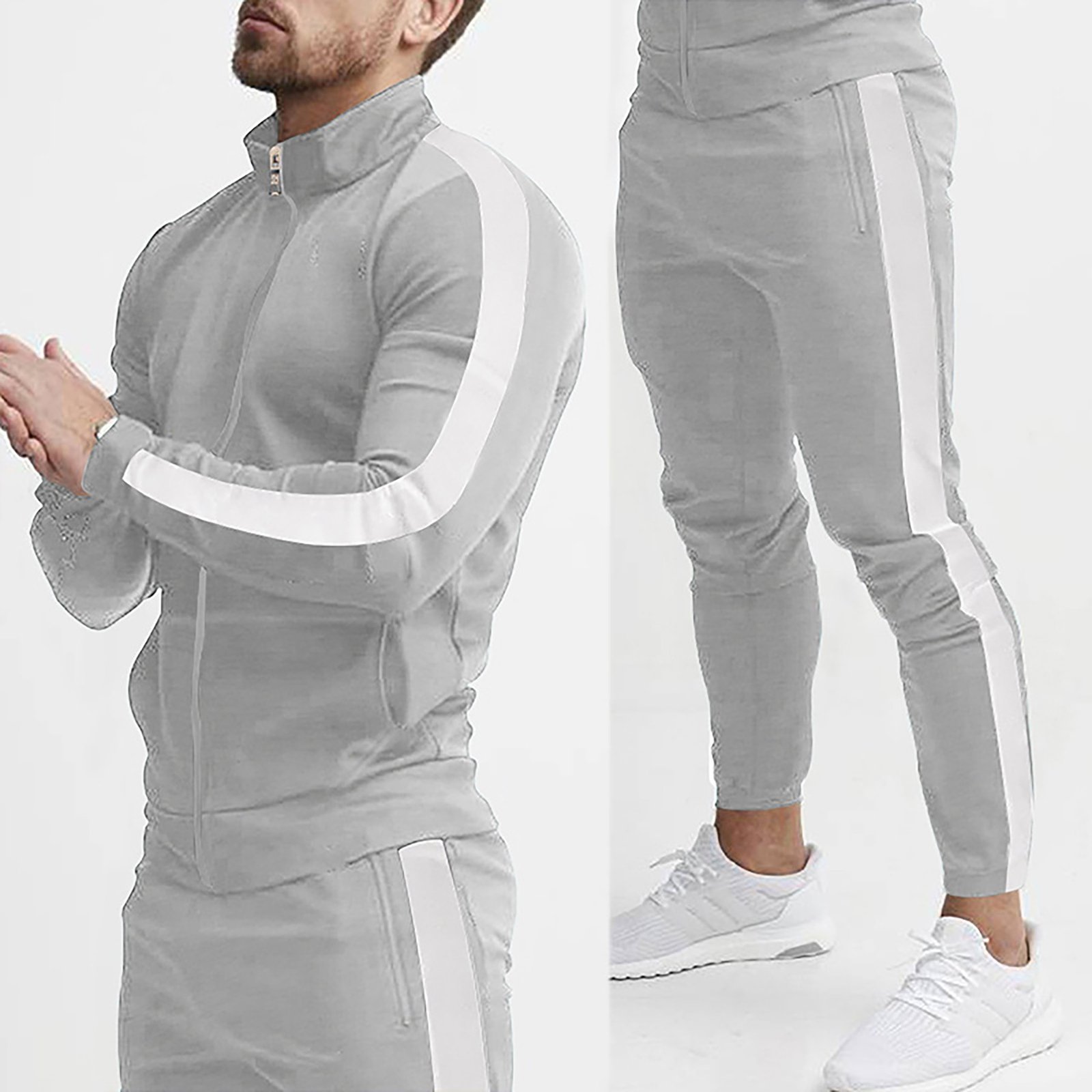 Men's Casual Long Sleeve Sports Suit Two Piece Set - Image 6