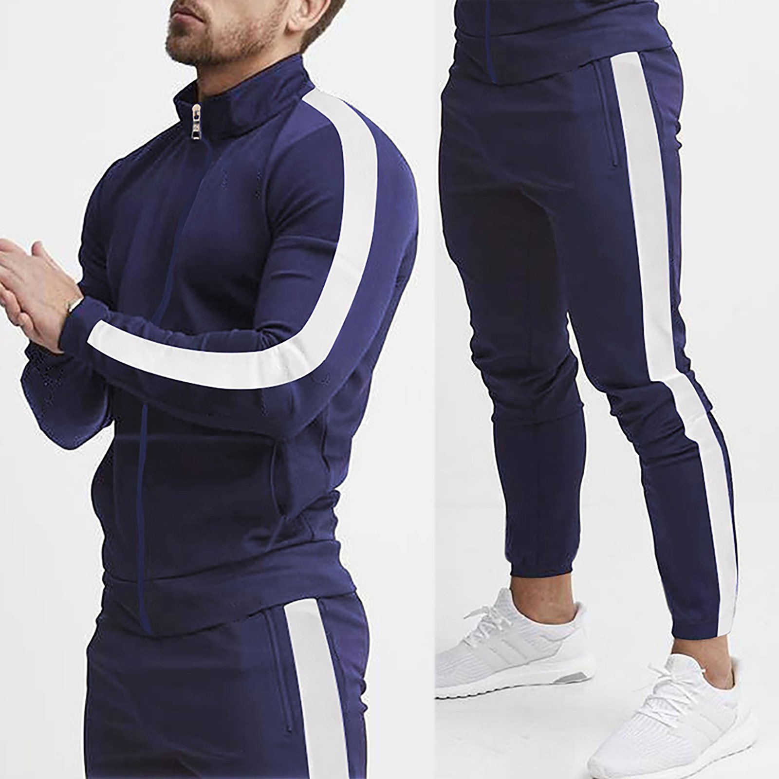 Men's Casual Long Sleeve Sports Suit Two Piece Set - Image 5