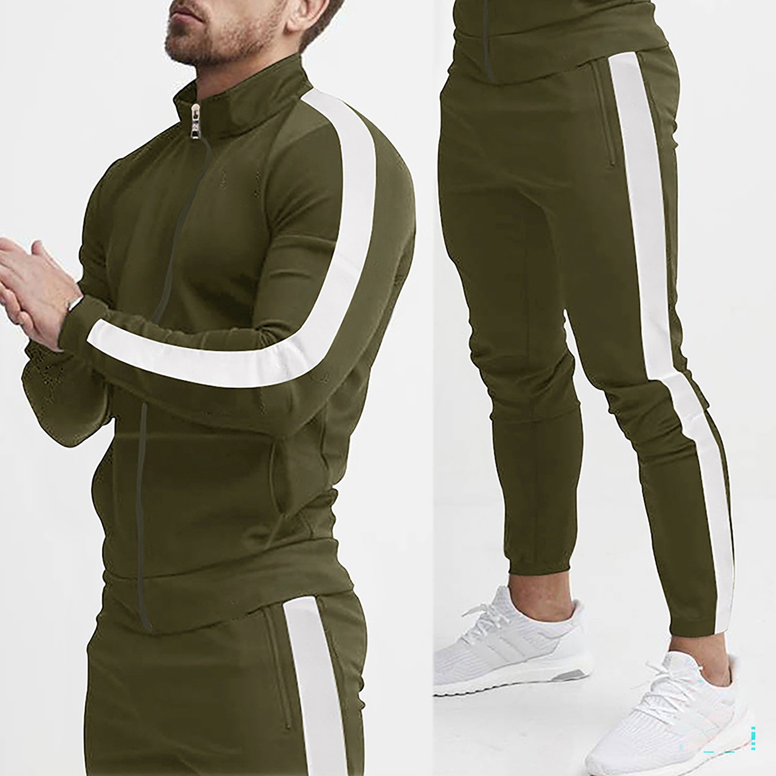 Men's Casual Long Sleeve Sports Suit Two Piece Set - Image 4