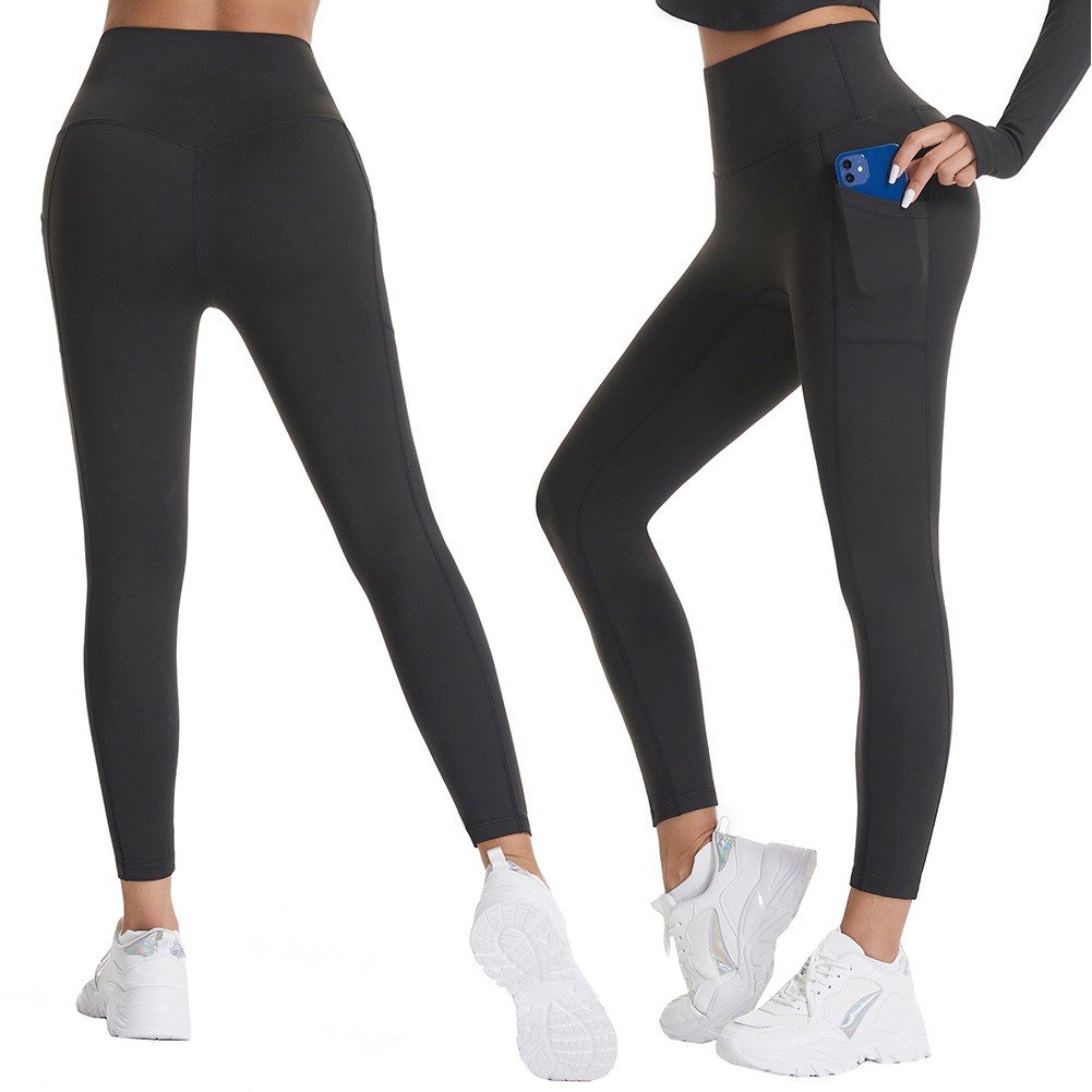 Premium Women's Fitness High Waist Yoga Leggings Tummy Control Sport Tights With Side Pocket - Image 5