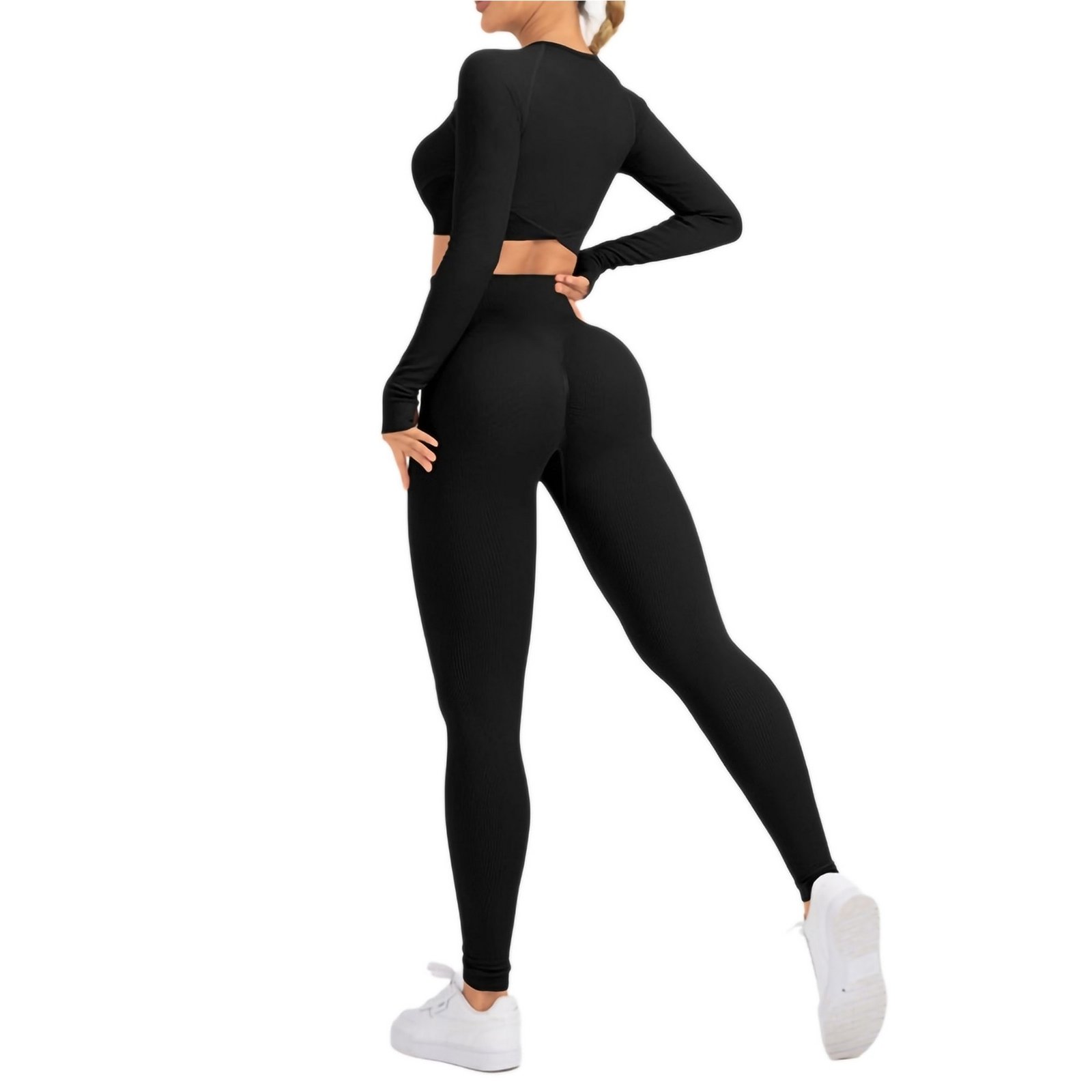 2-Piece Workout Set Butt-Lifting Yoga Leggings & Top - Image 7