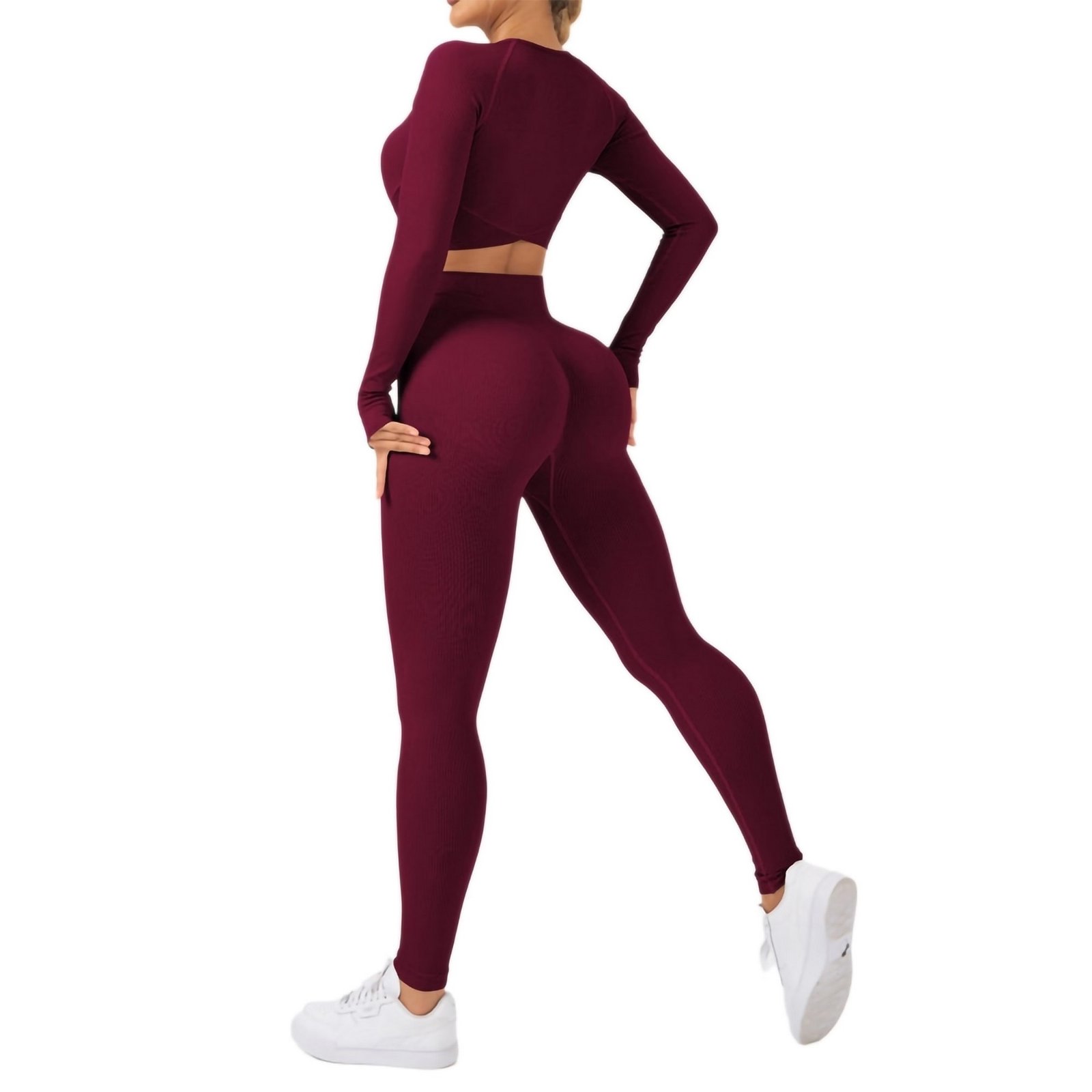 2-Piece Workout Set Butt-Lifting Yoga Leggings & Top - Image 6