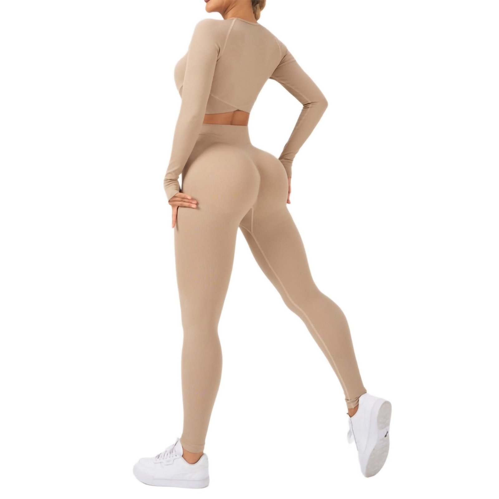 2-Piece Workout Set Butt-Lifting Yoga Leggings & Top - Image 5