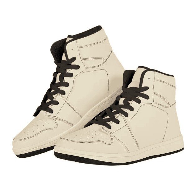 Black High Top Leather Sneakers with full color printing - Image 2
