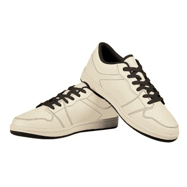 Black Low Top Leather Sneaker with full color printing - Image 5