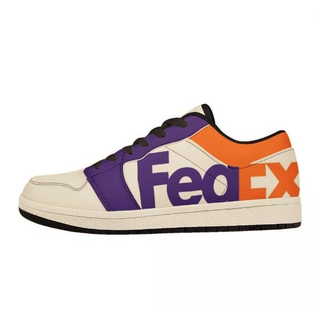 Black Low Top Leather Sneaker with full color printing - Image 4