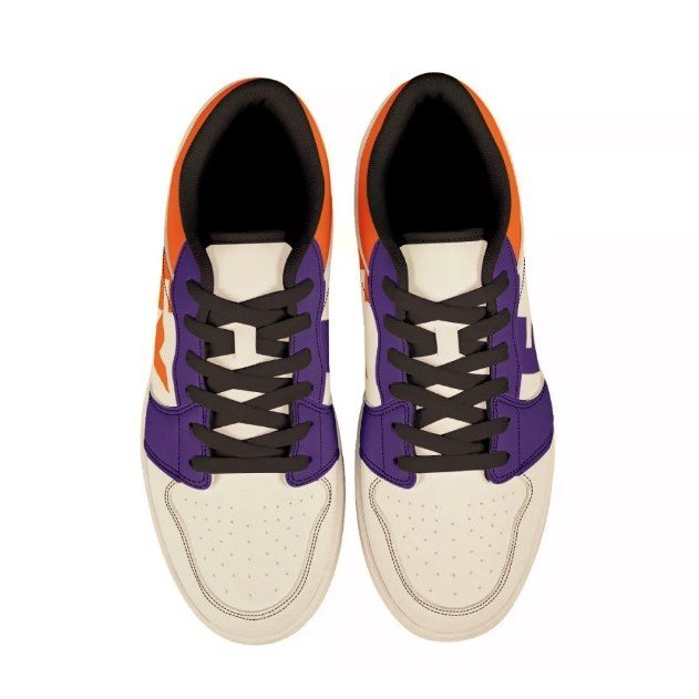 Black Low Top Leather Sneaker with full color printing - Image 3