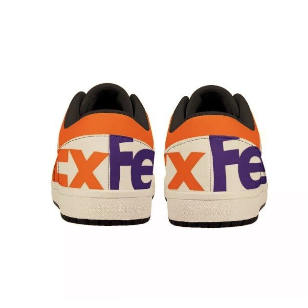 Black Low Top Leather Sneaker with full color printing - Image 2